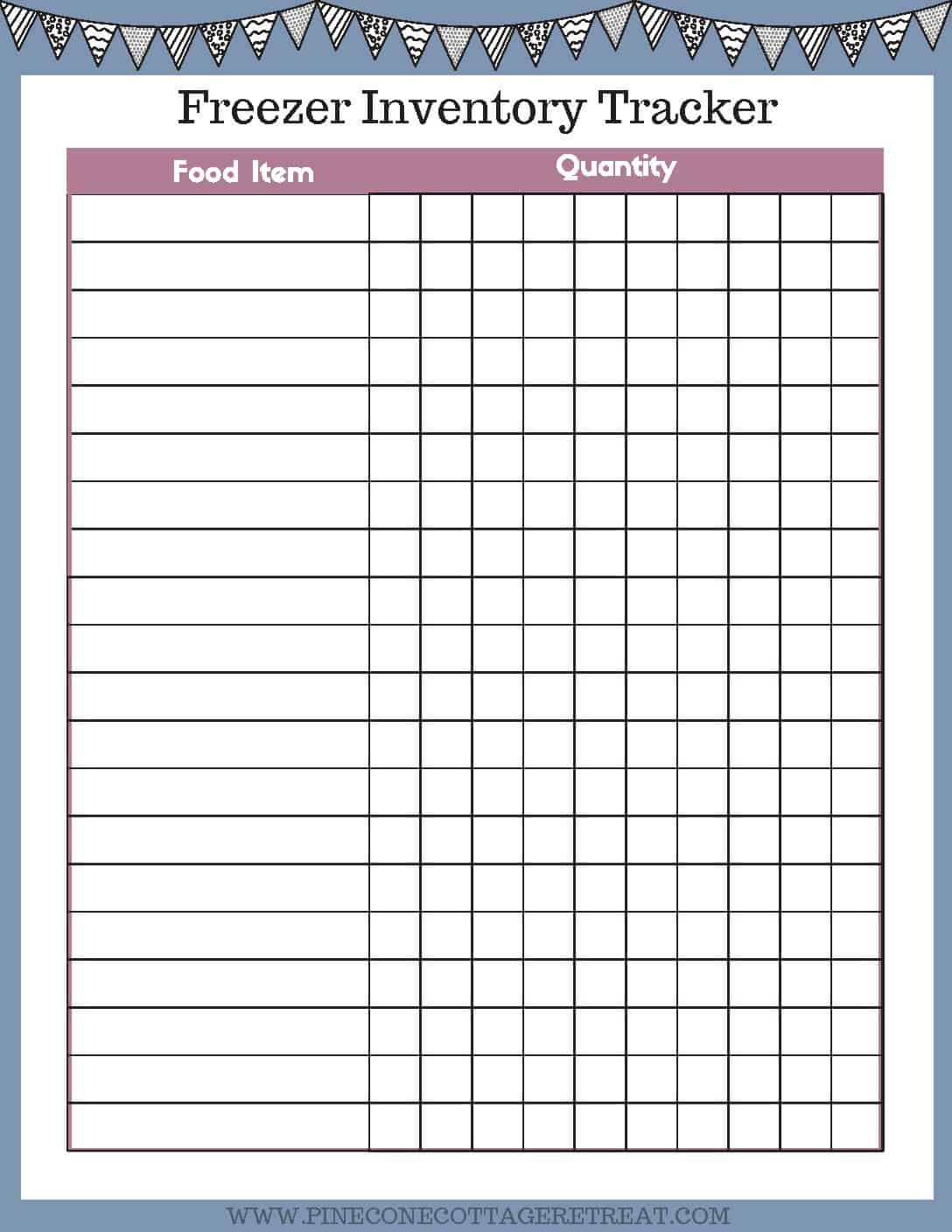 Freezer Inventory Tracker - Pinecone Cottage Retreat